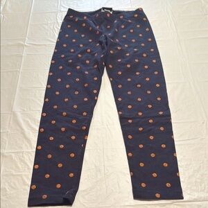 Holiday Editions Kids Black Leggings with Orange Dots sz Medium 7/8 Halloween